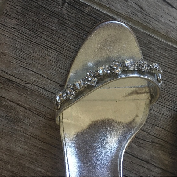Manolo Blahnik crystal embellished silver evening shoes. - Picture 10 of 12